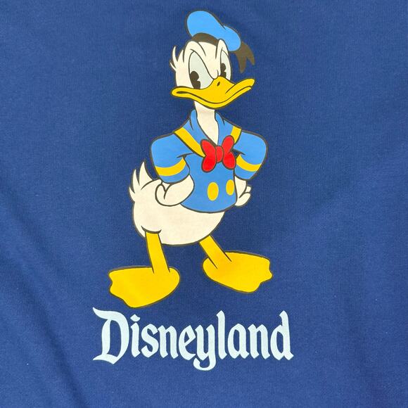 Disneyland Donald Duck Blue Crewneck Sweatshirt Men’s 2XL Vintage Style - Picture 4 of 6